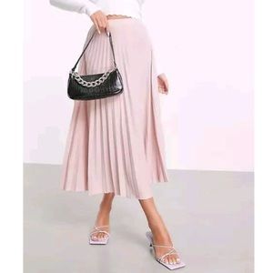 RACHEL ZOE FAUX LEATHER PLEATED SKIRT M NWT